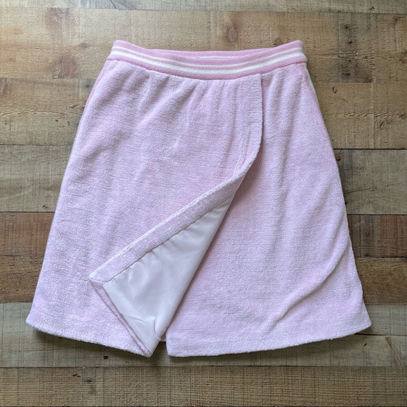 MIU MIU Prada Terry Cloth Midi Skirt w/ Stripe Knit Trim EU Size 40 US Size 4 - Picture 3 of 12